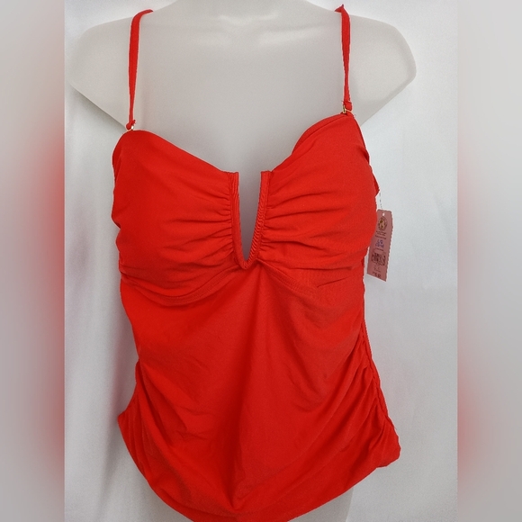 2/$30 NWT Coquette Sexy Crimson Red Swim Summer Camisole (#1,242) - Picture 1 of 5